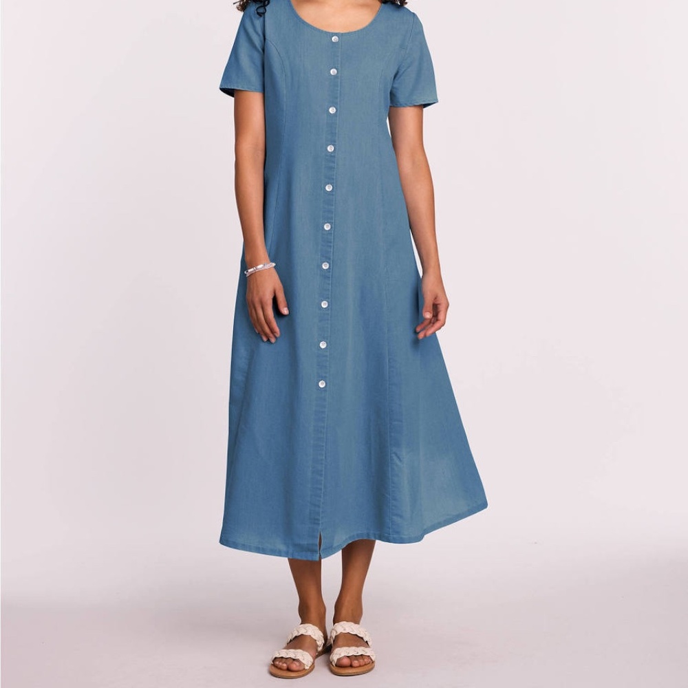 Blair long denim chambray dress